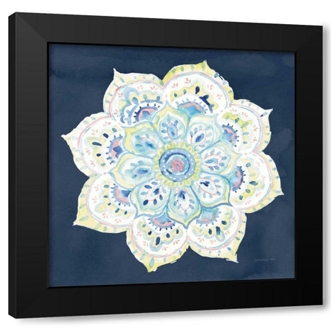 Jaipur VI Navy Black Modern Wood Framed Art Print with Double Matting by Nai, Danhui