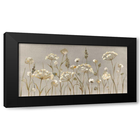Delicate Garden Neutral Black Modern Wood Framed Art Print by Vassileva, Silvia