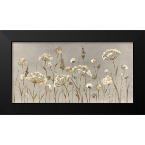 Delicate Garden Neutral Black Modern Wood Framed Art Print by Vassileva, Silvia