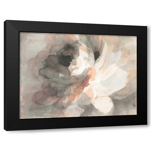 Abstract Peony Black Modern Wood Framed Art Print with Double Matting by Nai, Danhui