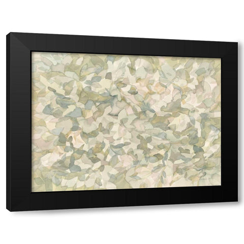 Leafy Abstract Black Modern Wood Framed Art Print with Double Matting by Nai, Danhui