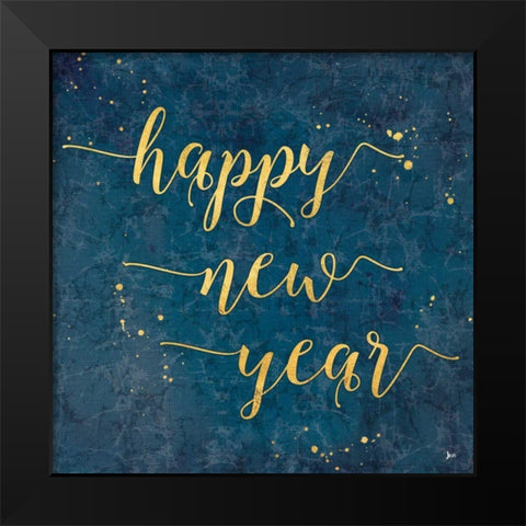 Coastal Lace Happy New Year Black Modern Wood Framed Art Print by Aiken, Jess