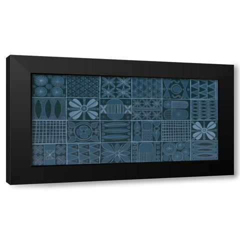 Adire V Black Modern Wood Framed Art Print by Lovell, Kathrine
