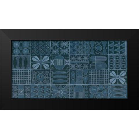 Adire V Black Modern Wood Framed Art Print by Lovell, Kathrine
