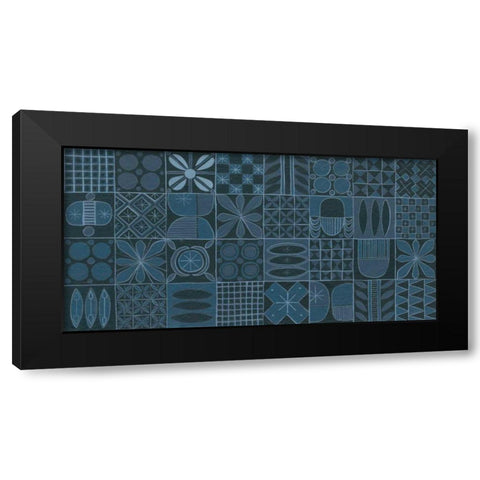 Adire VI Black Modern Wood Framed Art Print by Lovell, Kathrine