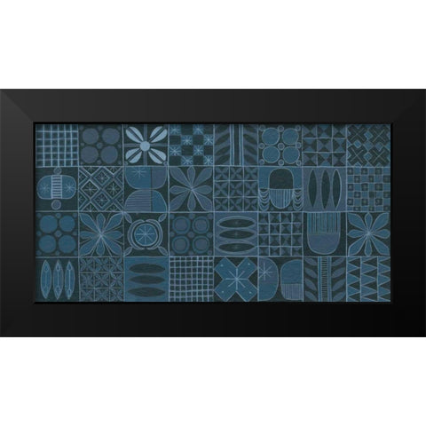 Adire VI Black Modern Wood Framed Art Print by Lovell, Kathrine