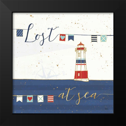 Underlined Nautical I Black Modern Wood Framed Art Print by Charron, Veronique