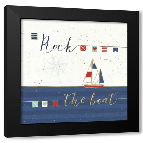 Underlined Nautical II Black Modern Wood Framed Art Print by Charron, Veronique