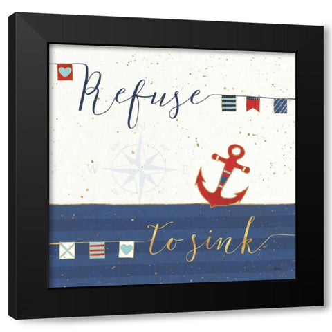 Underlined Nautical IV Black Modern Wood Framed Art Print by Charron, Veronique