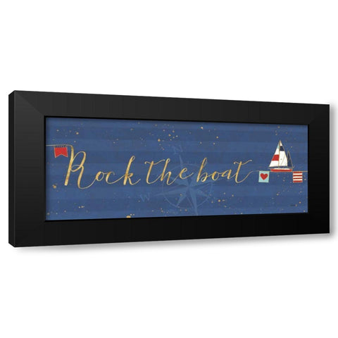 Underlined Nautical VII Black Modern Wood Framed Art Print with Double Matting by Charron, Veronique