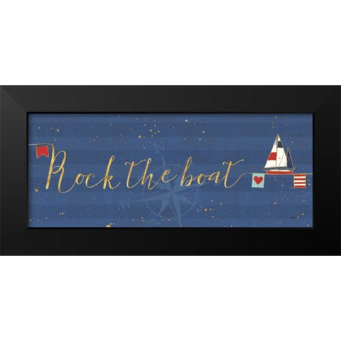 Underlined Nautical VII Black Modern Wood Framed Art Print by Charron, Veronique