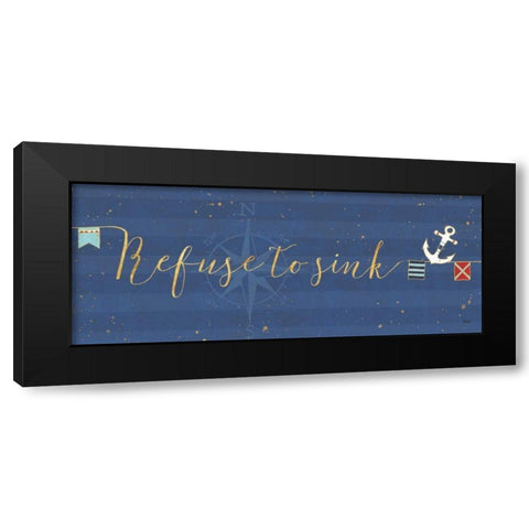 Underlined Nautical VIII Black Modern Wood Framed Art Print with Double Matting by Charron, Veronique