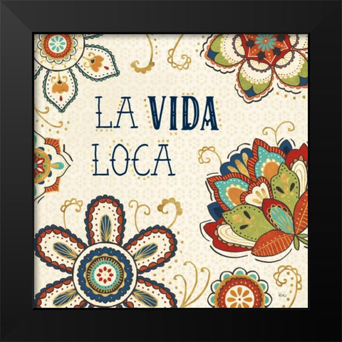 La Vida Loca II Black Modern Wood Framed Art Print by Charron, Veronique