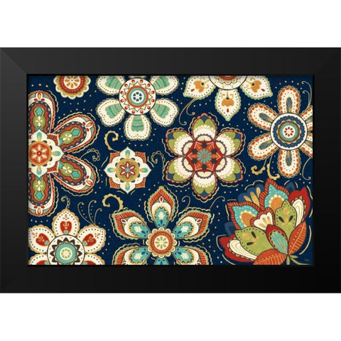 La Vida Loca I Blue Black Modern Wood Framed Art Print by Charron, Veronique