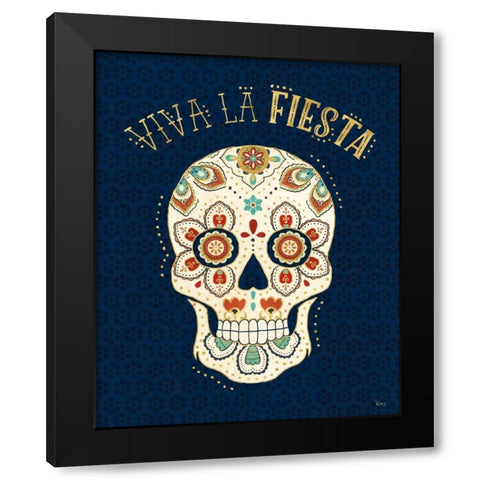 La Vida Loca IV Blue Black Modern Wood Framed Art Print with Double Matting by Charron, Veronique