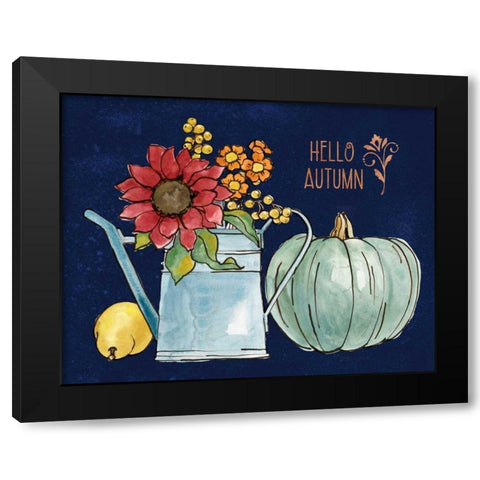 October Garden IV Blue Black Modern Wood Framed Art Print by Grove, Beth
