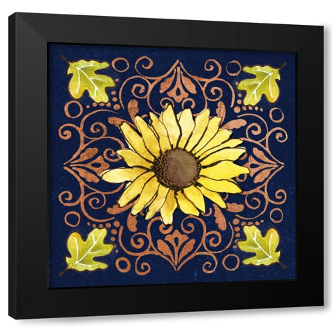 October Garden V Blue Black Modern Wood Framed Art Print with Double Matting by Grove, Beth