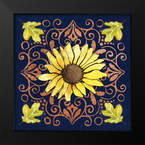 October Garden V Blue Black Modern Wood Framed Art Print by Grove, Beth