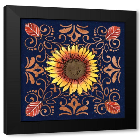 October Garden VII Blue Black Modern Wood Framed Art Print by Grove, Beth