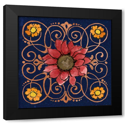 October Garden VIII Blue Black Modern Wood Framed Art Print by Grove, Beth