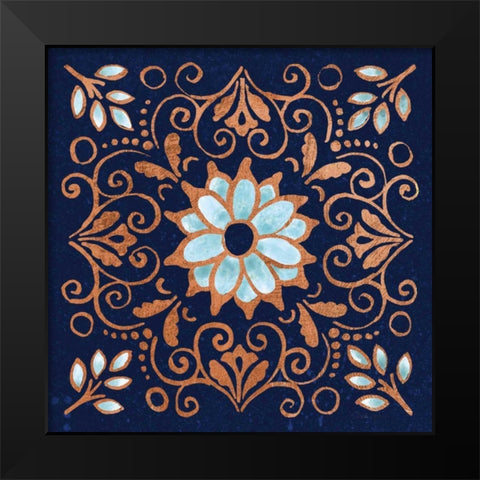 October Garden IX Blue Black Modern Wood Framed Art Print by Grove, Beth
