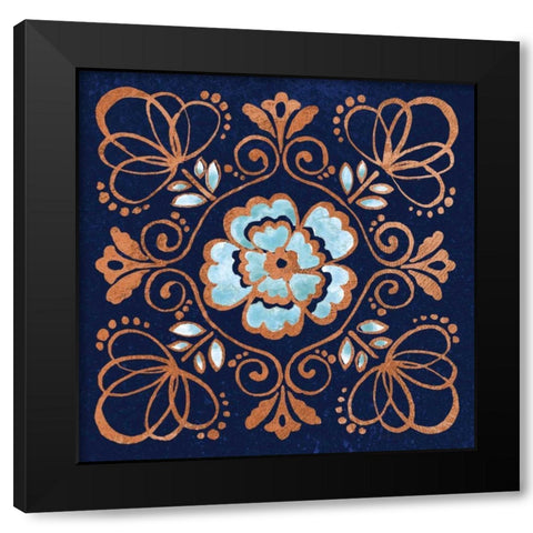 October Garden X Blue Black Modern Wood Framed Art Print with Double Matting by Grove, Beth
