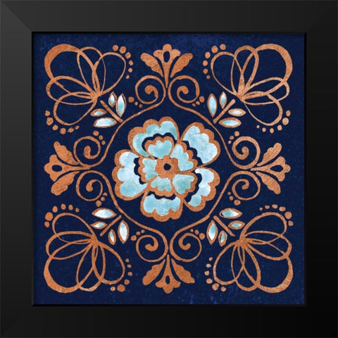 October Garden X Blue Black Modern Wood Framed Art Print by Grove, Beth