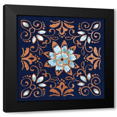 October Garden XI Blue Black Modern Wood Framed Art Print with Double Matting by Grove, Beth