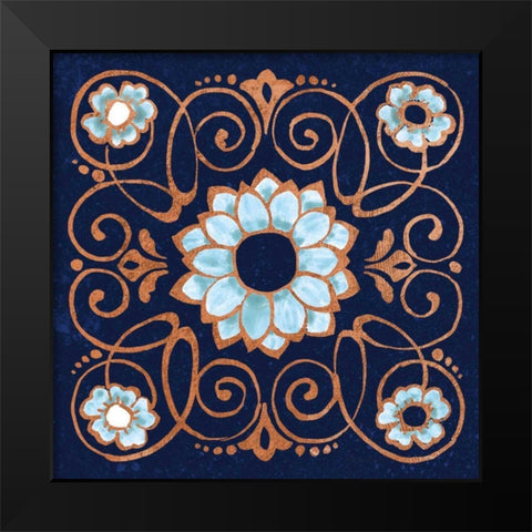 October Garden XII Blue Black Modern Wood Framed Art Print by Grove, Beth