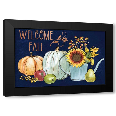 October Garden XIII Blue Black Modern Wood Framed Art Print by Grove, Beth