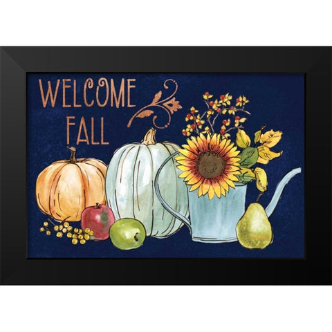 October Garden XIII Blue Black Modern Wood Framed Art Print by Grove, Beth