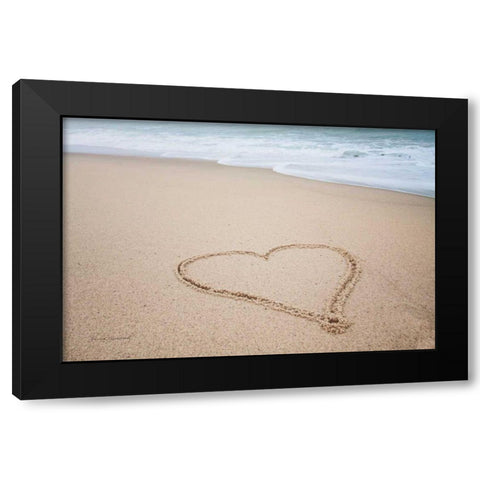 Beach Love I Black Modern Wood Framed Art Print by Marshall, Laura