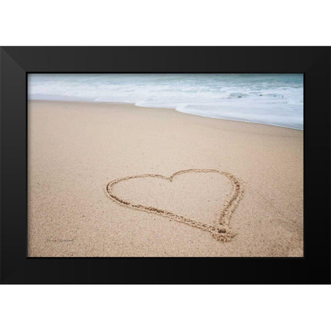 Beach Love I Black Modern Wood Framed Art Print by Marshall, Laura