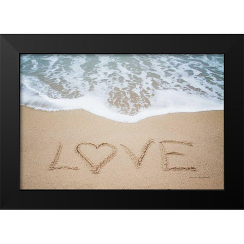 Beach Love II Black Modern Wood Framed Art Print by Marshall, Laura