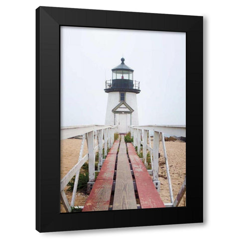 Brant Point Lighthouse Black Modern Wood Framed Art Print by Marshall, Laura