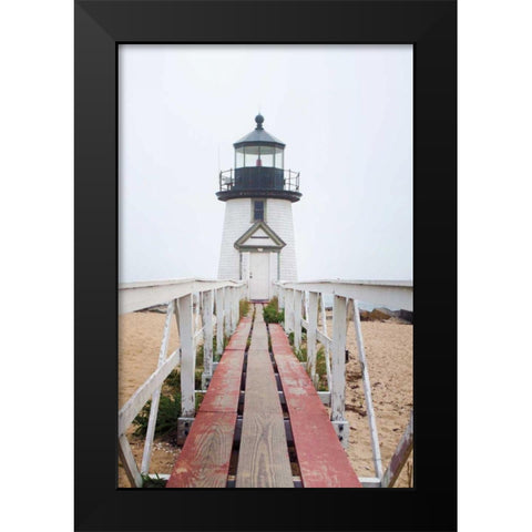 Brant Point Lighthouse Black Modern Wood Framed Art Print by Marshall, Laura