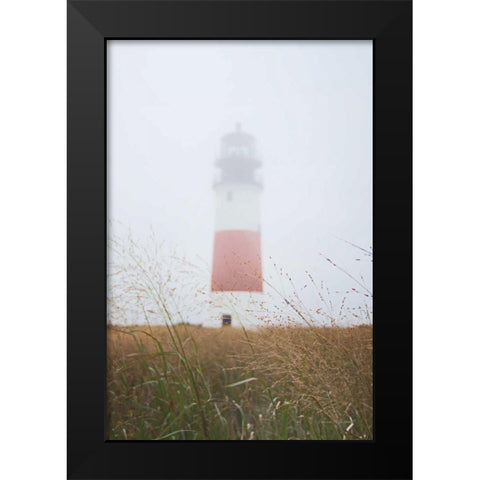 Sankaty Head in the Fog Black Modern Wood Framed Art Print by Marshall, Laura