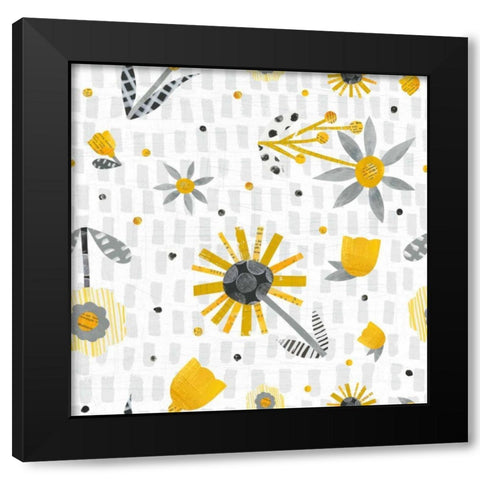 Bloom Boldly Pattern IX Black Modern Wood Framed Art Print with Double Matting by Averinos, Melissa