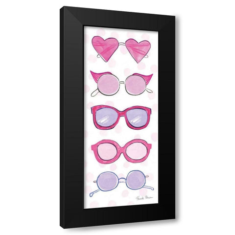 Think Pink V Black Modern Wood Framed Art Print with Double Matting by Zaman, Farida