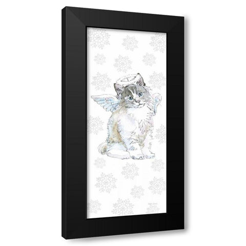 Christmas Kitties I Snowflakes Black Modern Wood Framed Art Print by Grove, Beth