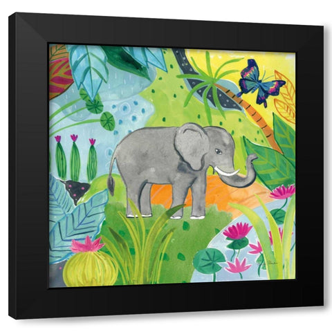 The Big Jungle I Black Modern Wood Framed Art Print with Double Matting by Zaman, Farida