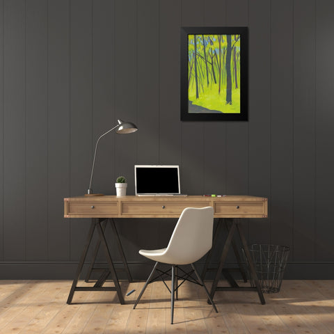 Spring Woods Black Modern Wood Framed Art Print by Lovell, Kathrine