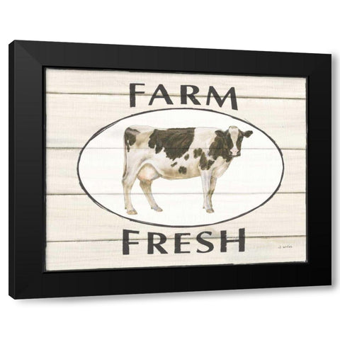 Country Cow IV Black Modern Wood Framed Art Print with Double Matting by Wiens, James