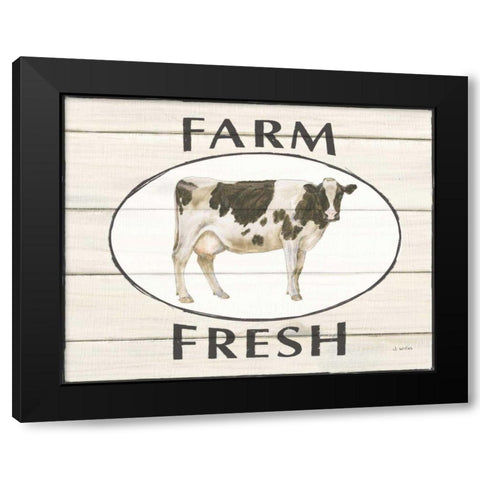 Country Cow IV Black Modern Wood Framed Art Print by Wiens, James