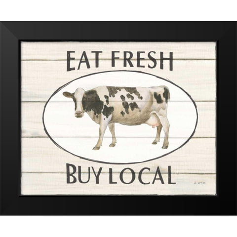 Country Cow V Black Modern Wood Framed Art Print by Wiens, James