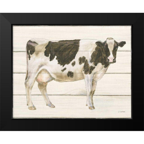 Country Cow VII Black Modern Wood Framed Art Print by Wiens, James