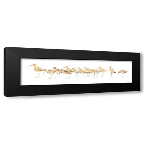 Watercolor Sandpipers Panel Black Modern Wood Framed Art Print by Tillmon, Avery