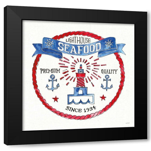 Seafood Shanty VI Black Modern Wood Framed Art Print with Double Matting by Tavoletti, Anne