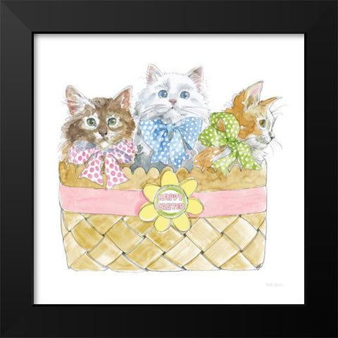 Easter Kitties I Black Modern Wood Framed Art Print by Grove, Beth