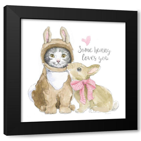 Easter Kitties III Black Modern Wood Framed Art Print by Grove, Beth